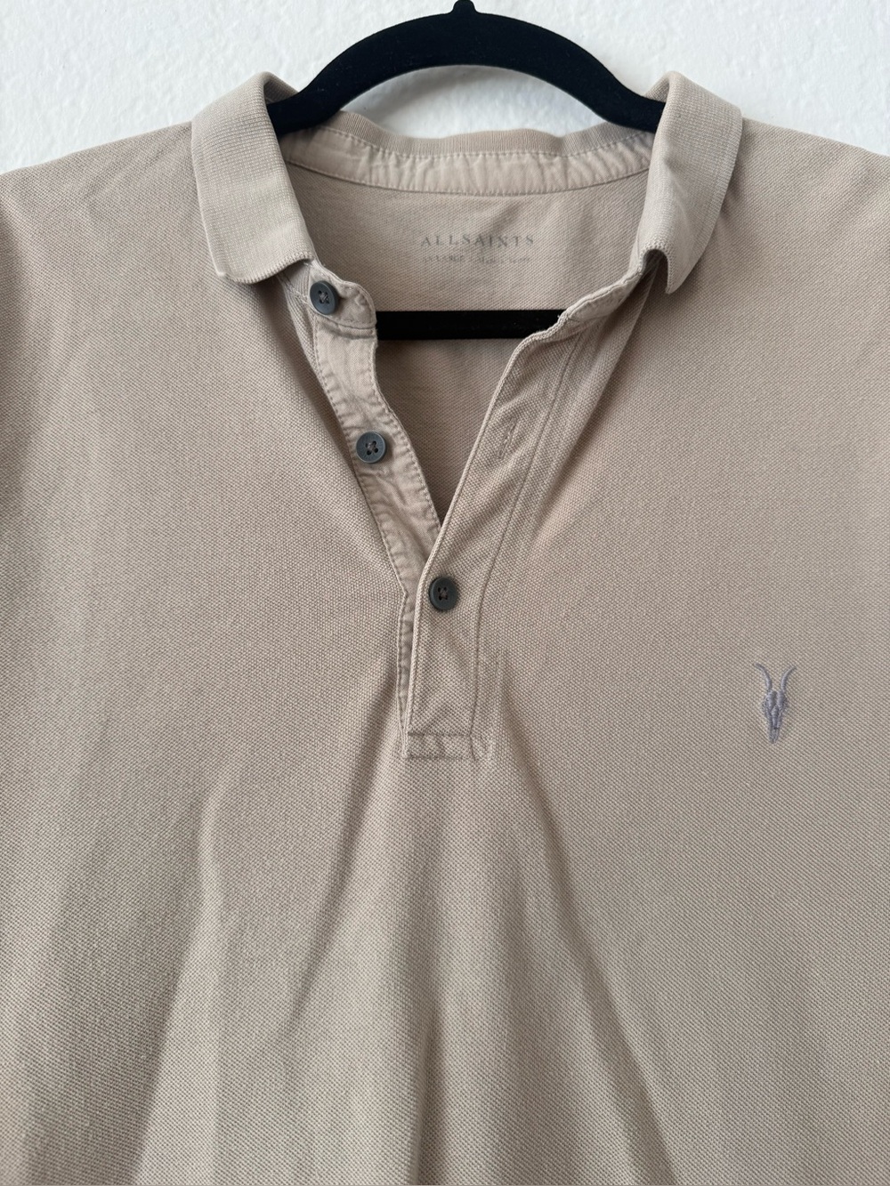 All Saints 2 POLOS Men’s Tan Polo with Subtle Embroidered Logo